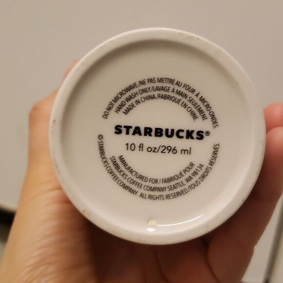 𝅺starbucks Pink Lid Hearts Ceramic 10 oz Hot Drink Tumbler - Picture 3 of 7